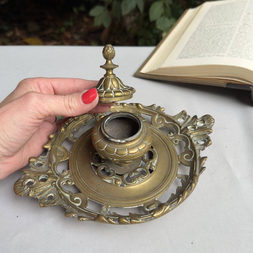 Чернильница с крышкой бронза Франция