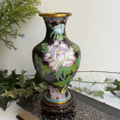 Ваза клуазоне Zi Jin Cheng 21 см латунь эмаль 