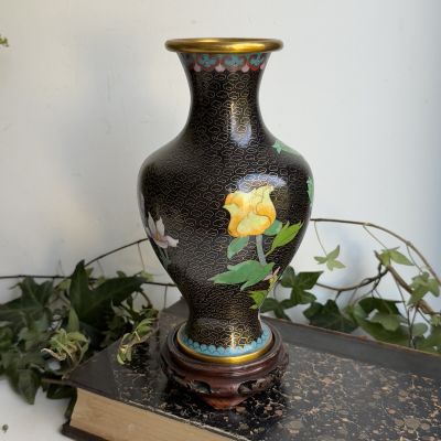 Ваза клуазоне Zi Jin Cheng 21 см латунь эмаль 
