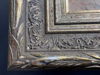 Картина Рыбацкие лодки 27х32 см см масло в деревянной раме