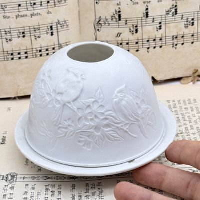 Подсвечник клош Hellmann Versand Starlight Кардинал 12 см бисквитный фарфор Германия