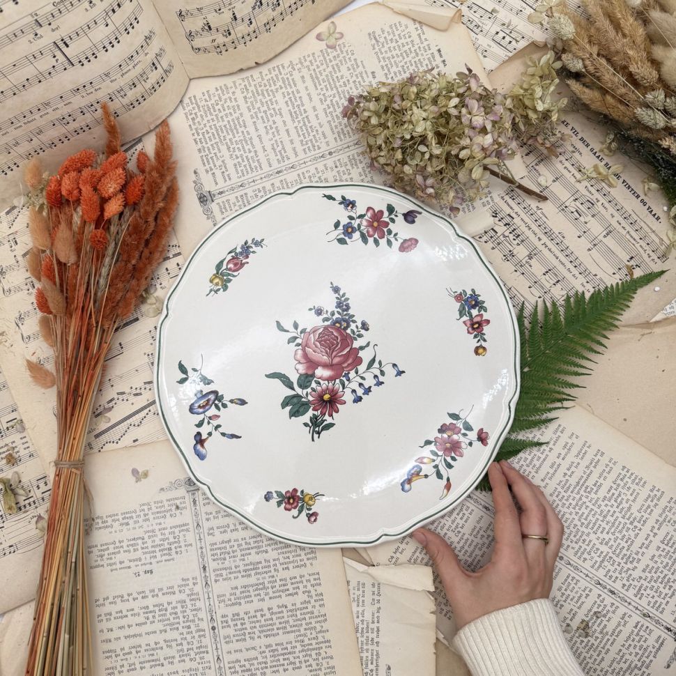 Блюдо поднос для торта Alt Strassburg ВиллеройБох 32 см фарфор Германия