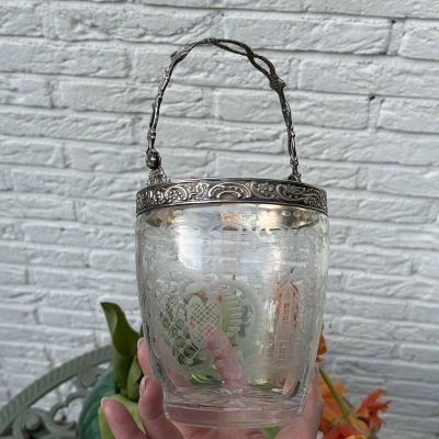 Ведро для льда 13 см хрусталь серебро