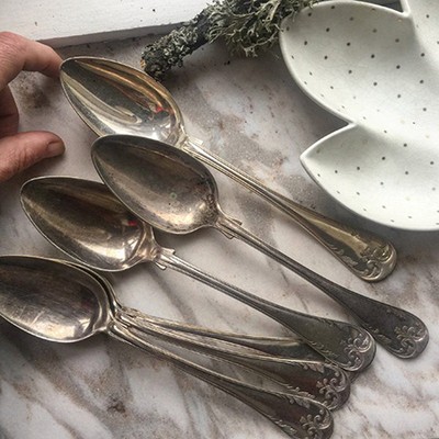 Ложка столовая с Вензелями 21 см мельхиор гравировка