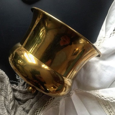 Кашпо горшок латунь на трех ножках