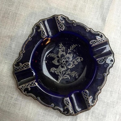 Пепельница стело роспись серебром Венеция