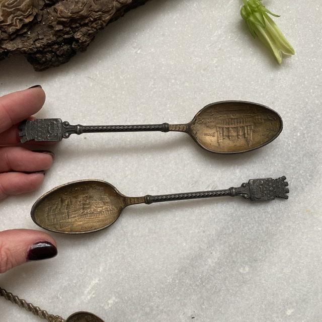 Ложка старинная 14 см Hotel de Ville Paris олово с покрытием