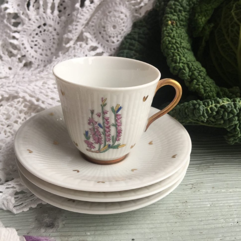 Кофейная пара Rörstrand, Колокольчики, ручная роспись