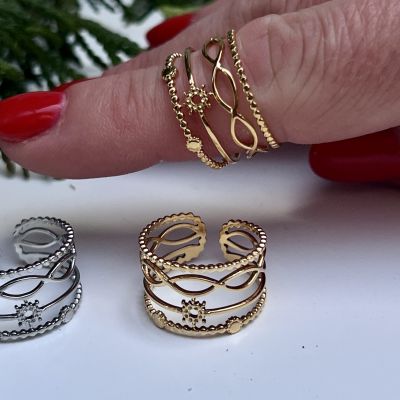 Кольцо символ Бесконечность золочение