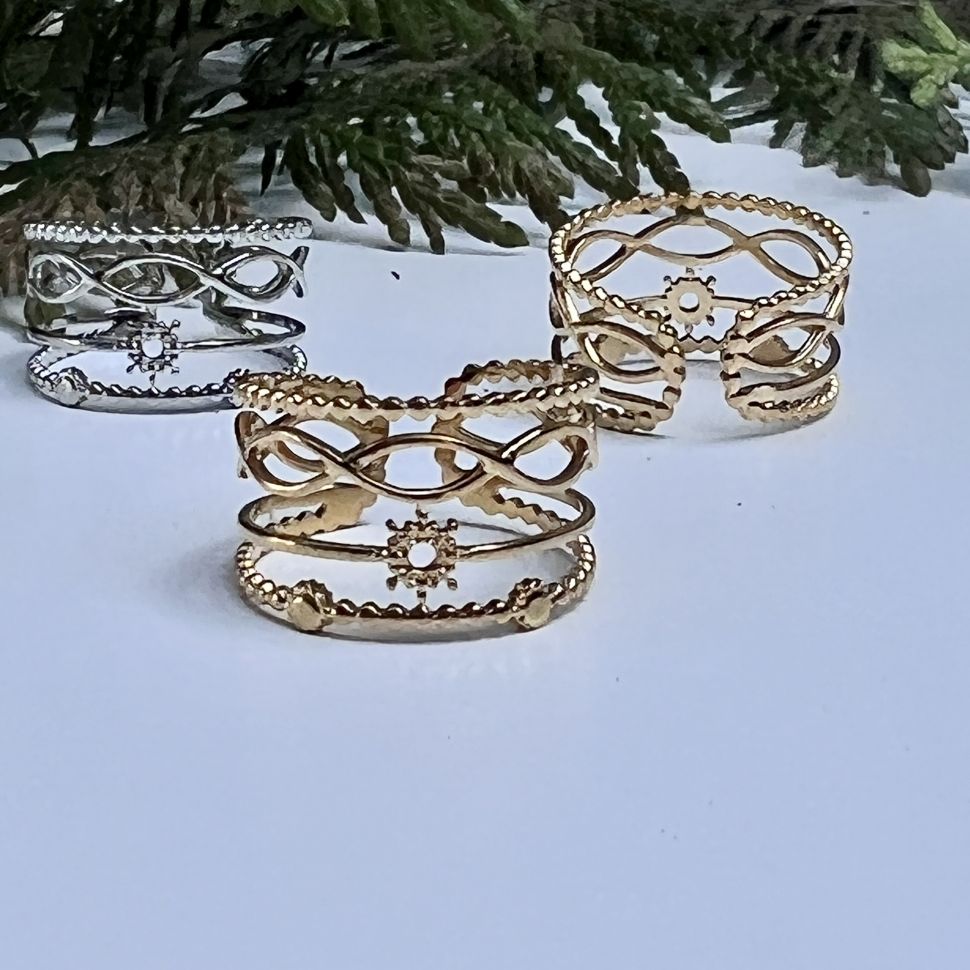 Кольцо символ Бесконечность золочение