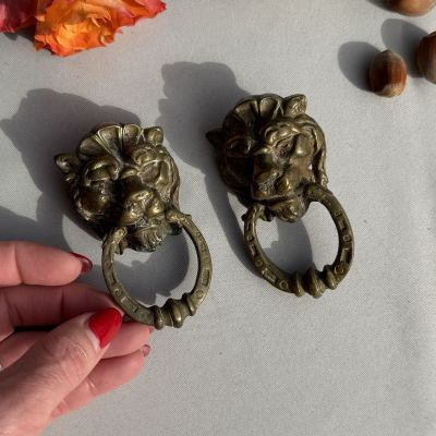 Дверной молоток Кнокер Лев 9 см бронза   