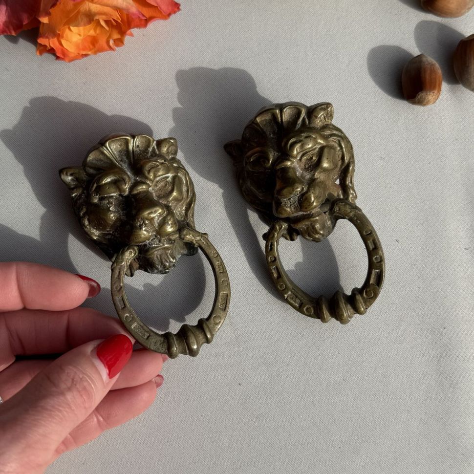 Дверной молоток Кнокер Лев 9 см бронза   