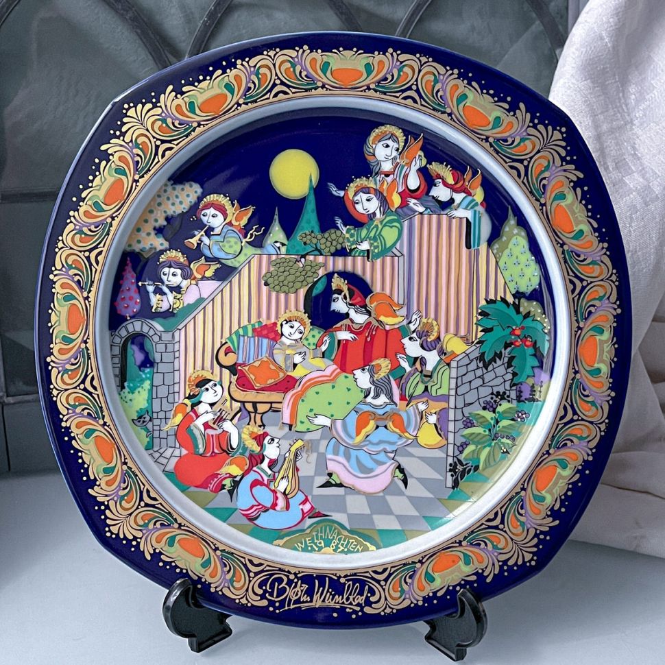 Тарелка Rosenthal Рождественские песни 28 см фарфор Германия 1987 г.