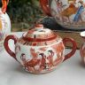 Сахарница Гейши за столом терракота 14 см фарфор Япония