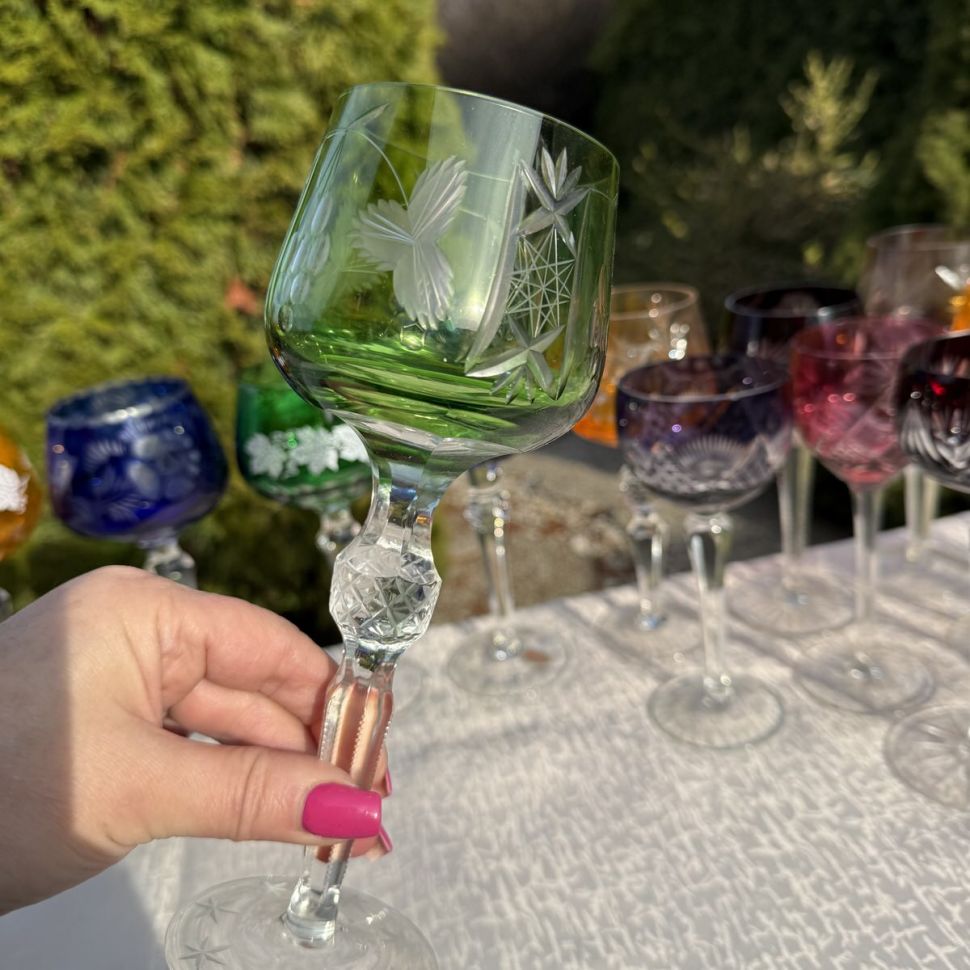Бокал Anna Hutte зеленый 250 мл накладной хрусталь Германия дизайн 4