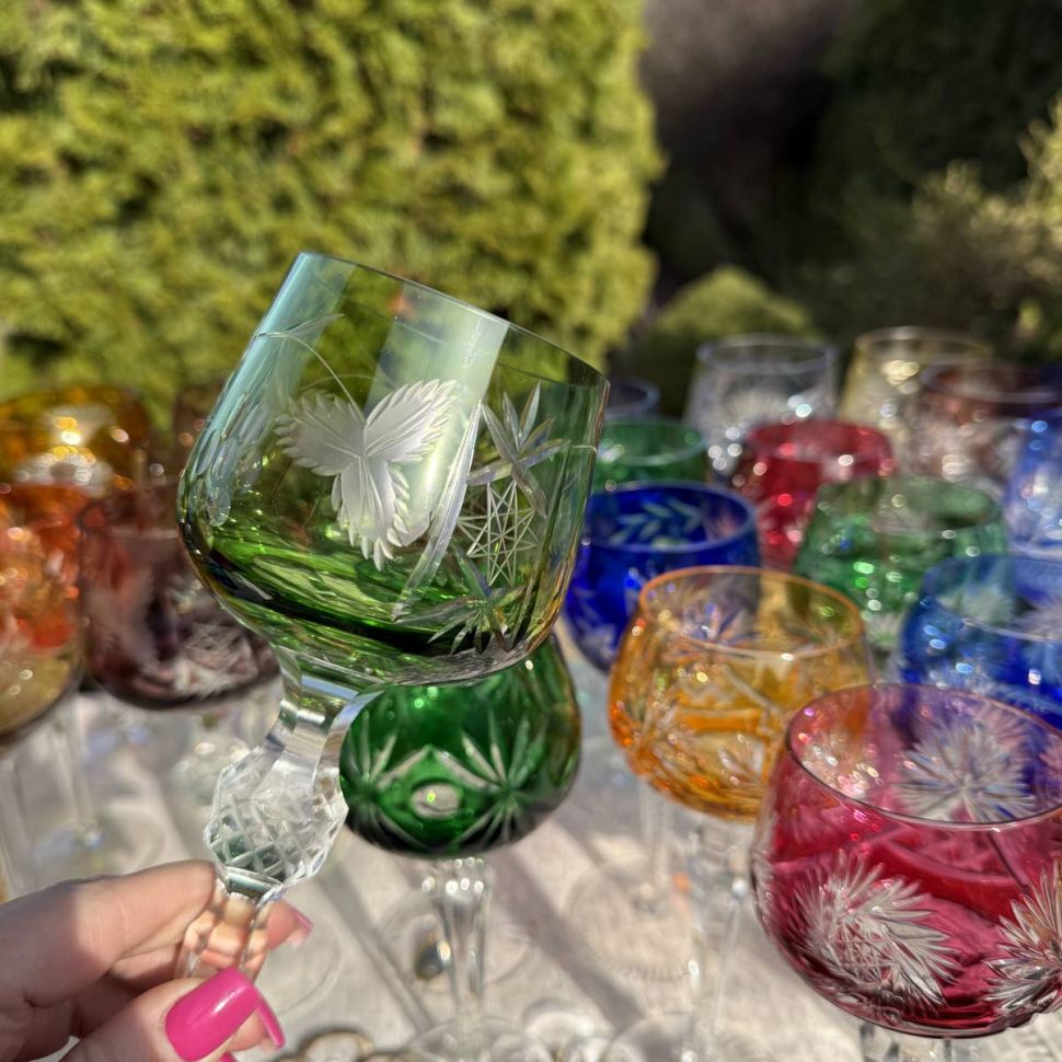 Бокал Anna Hutte зеленый 250 мл накладной хрусталь Германия дизайн 4