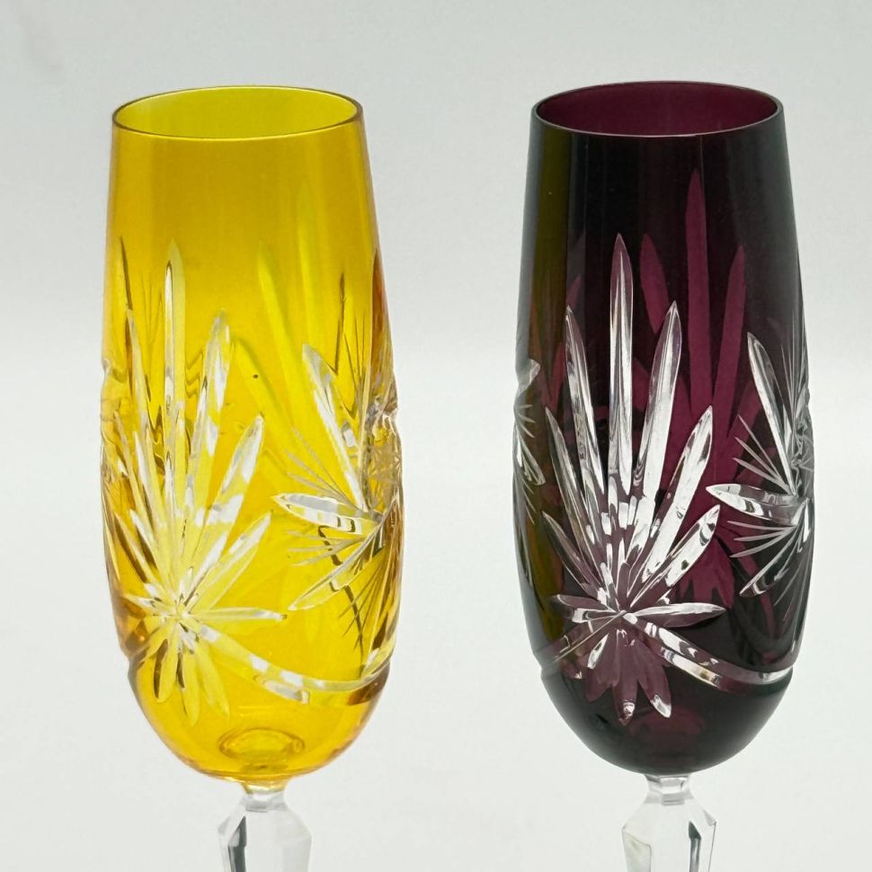Бокал для игристого набор 2 шт. 200 мл цветной хрусталь Германия