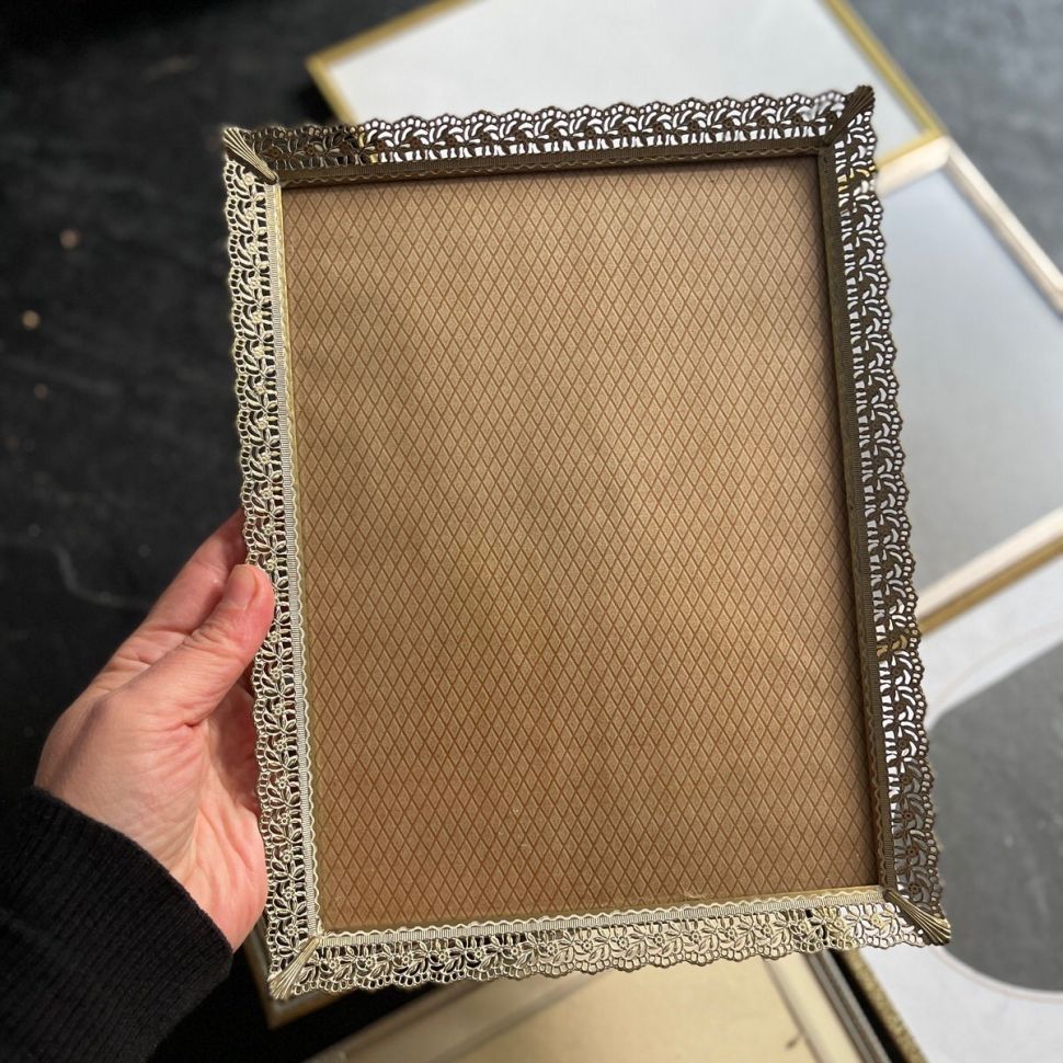 Рамка ажурная 21х27 см металл со стеклом