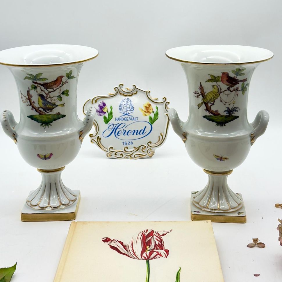 Ваза формы Медичи Herend Rothschild Bird 25 см Венгрия