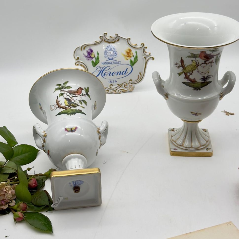 Ваза формы Медичи Herend Rothschild Bird 25 см Венгрия