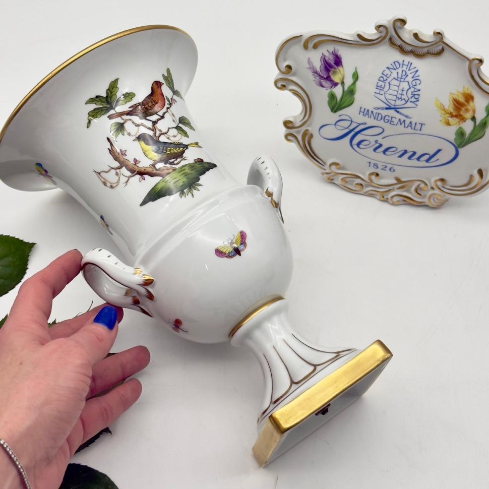 Ваза формы Медичи Herend Rothschild Bird 25 см Венгрия