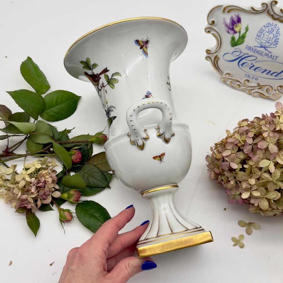 Ваза формы Медичи Herend Rothschild Bird 25 см Венгрия