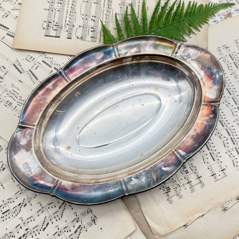 Блюдо поднос глубокое Christofle Gallia 35 см серебрение Франция