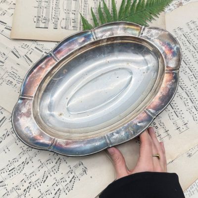 Блюдо поднос глубокое Christofle Gallia 35 см серебрение Франция