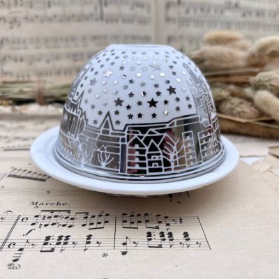 Подсвечник клош Hellmann Versand Starlight Собор 12 см бисквитный фарфор Германия