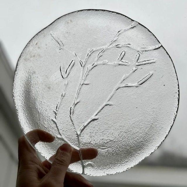 Тарелка Ветка вербы 25 см хрусталь Швеция