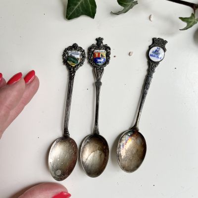 Ложка кофейная набор 3 шт. мельхиор эмаль