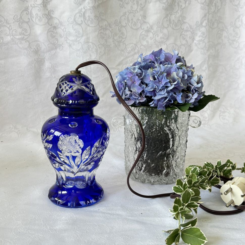 Светильник ночник Ваза с крышкой 21 см хрусталь