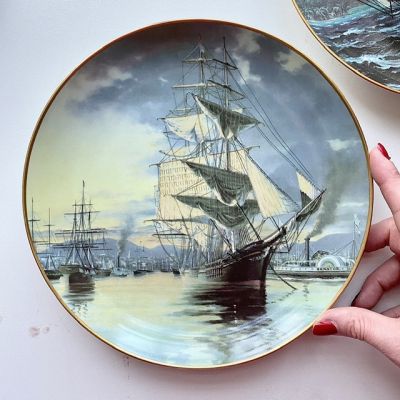 Тарелка Franklin porcelain Clipper Flying Cloud 1981 23 см
