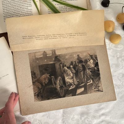 Литография 1912 г Война и Мир на картоне