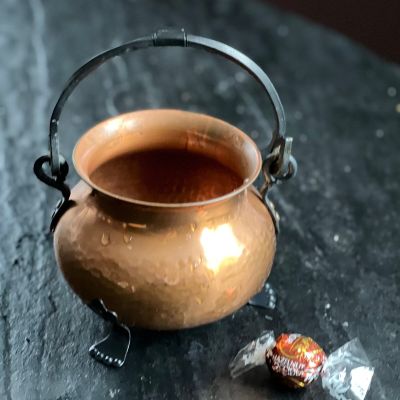 Кашпо зольник 12 см медь на чугунных лапках