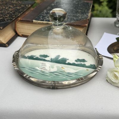 Клош 16 см стекло на фарфоровой подставке