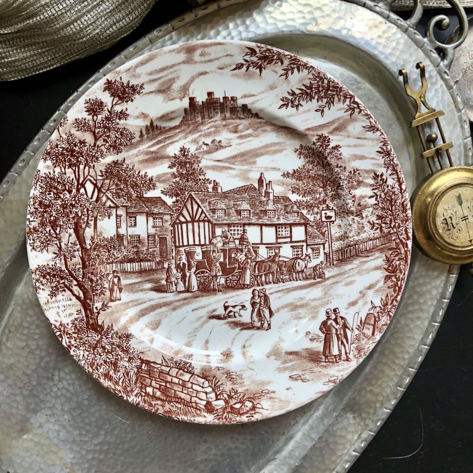 Тарелка J.Broadhurst & Sons Swan Inn 24 см Англия