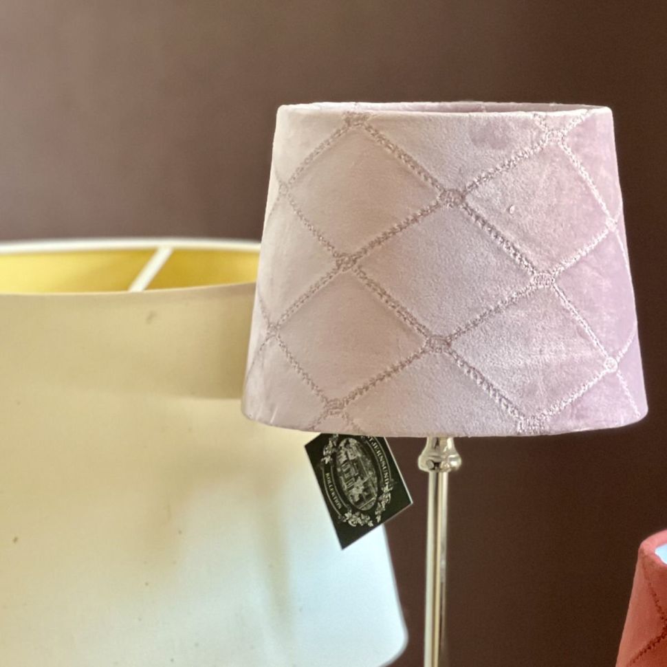 Абажур розовый 20 см ткань велюр