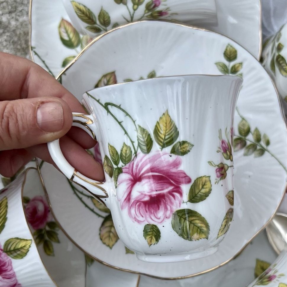 Чайная пара 200 мл Shelley Rambler Rose фарфор Англия