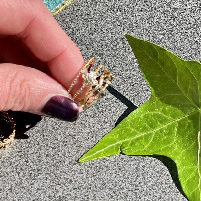 Кольцо символ Четырехлистник золочение