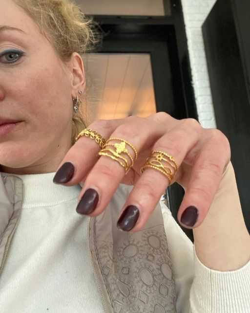 Кольцо символ Четырехлистник золочение