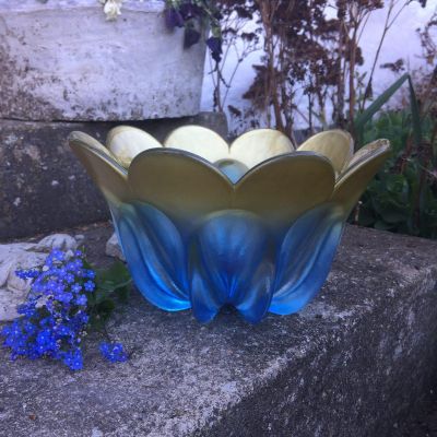 Ваза 10 золотых лепестков хрусталь