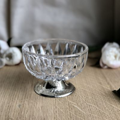 Бонбоньерка конфетница хрусталь-мельхиор