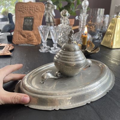 Чернильница 29 см олово