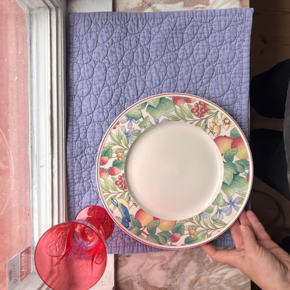 Сет Салфетка сервировочная сиреневая 33х44 см хлопок