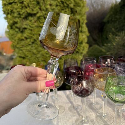 Бокал Anna Hutte янтарный 250 мл накладной хрусталь Германия дизайн 4