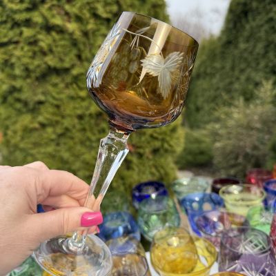 Бокал Anna Hutte янтарный 250 мл накладной хрусталь Германия дизайн 4