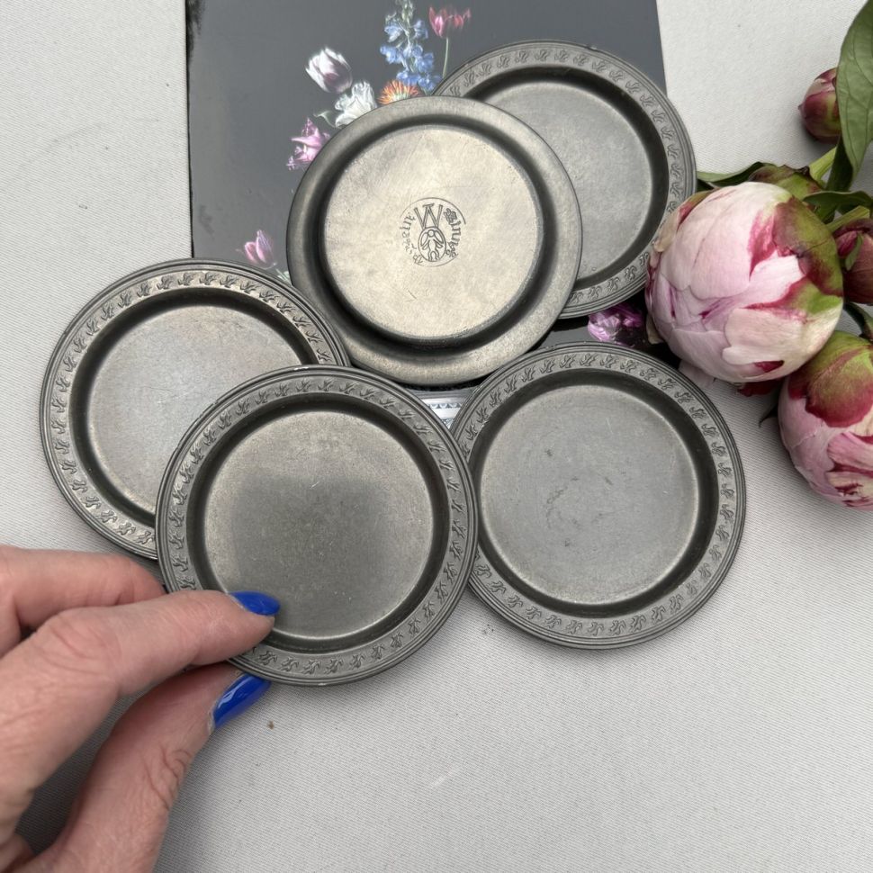 Блюдце подставка 7 см олово Германия