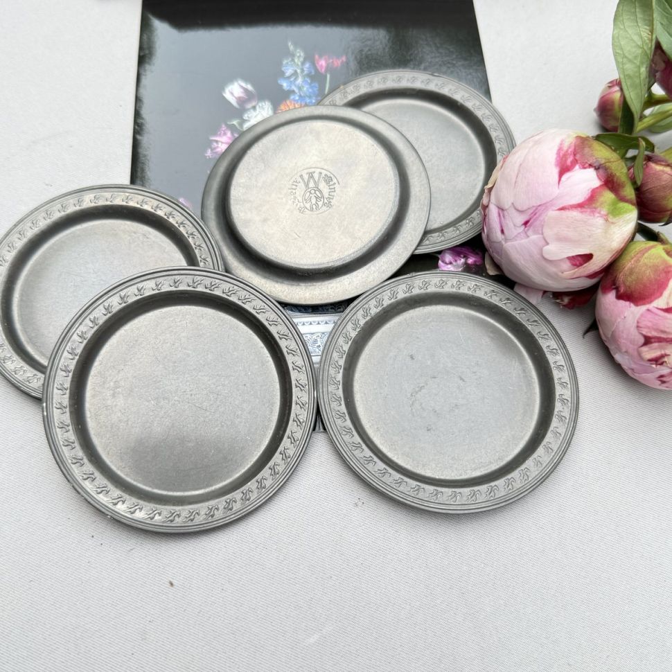 Блюдце подставка 7 см олово Германия