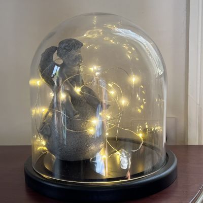 Клош с декором J-Line Ангел 23 см дерево стекло Бельгия